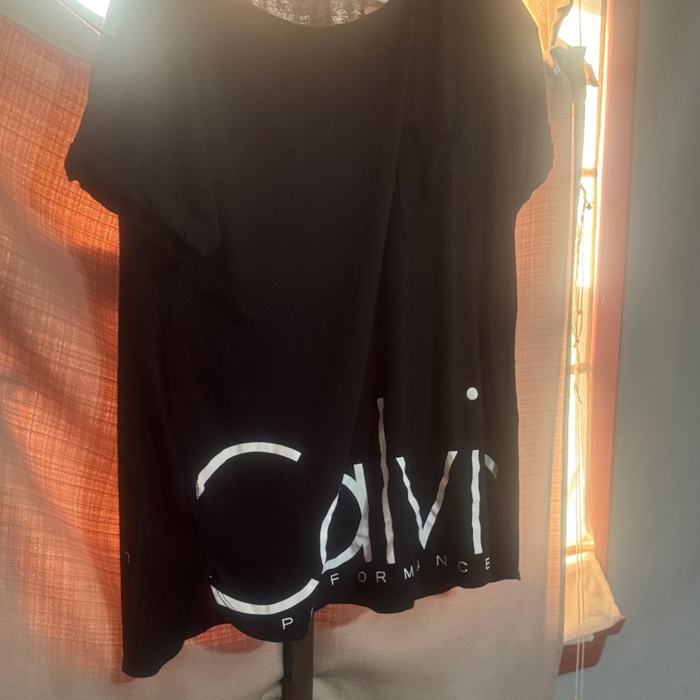 Calvin Klein Black Tee with White Logo-48